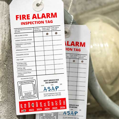 Fire Inspection Alarm Tags